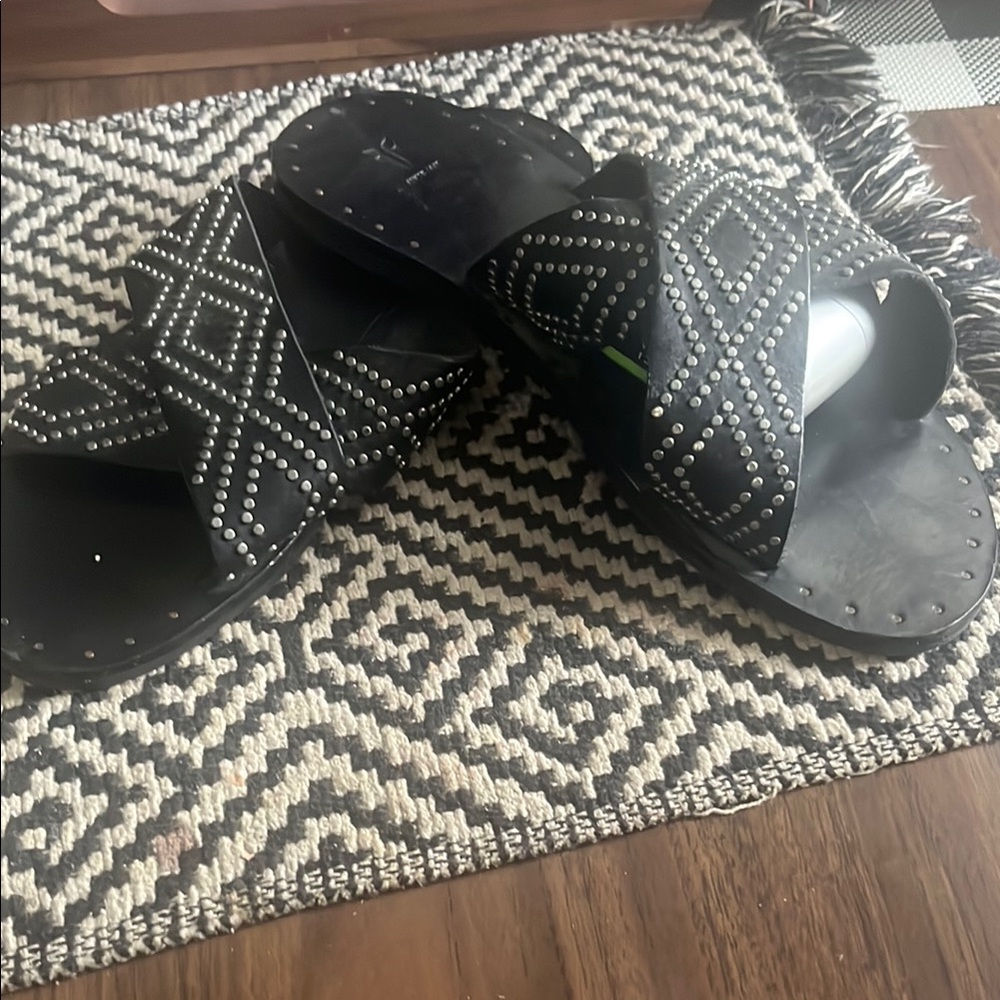 Frye Black Studded Sandals Size 9